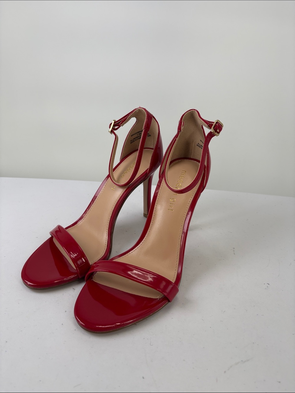 🫑 Madden Girl Red Patent Ankle-Strap Stiletto Sandals